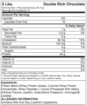 Optimum Nutrition 100% Whey Protein Gold Standard (5 Lbs) Double Rich Chocolate Exp Jan 2026