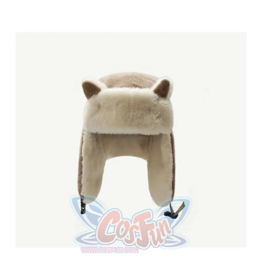 Outdoor Cute Fox Ears Fleece Helmet Caps J40597