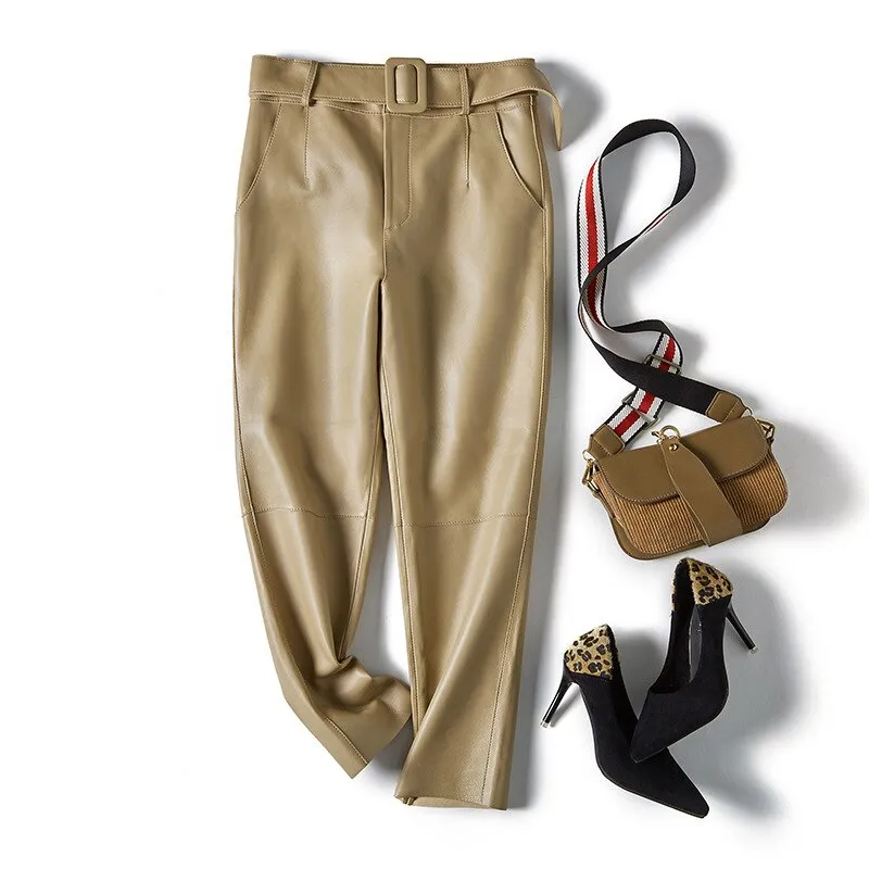 Pantalon vintage femme avec ceinture