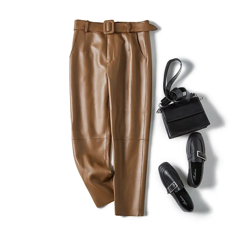 Pantalon vintage femme avec ceinture