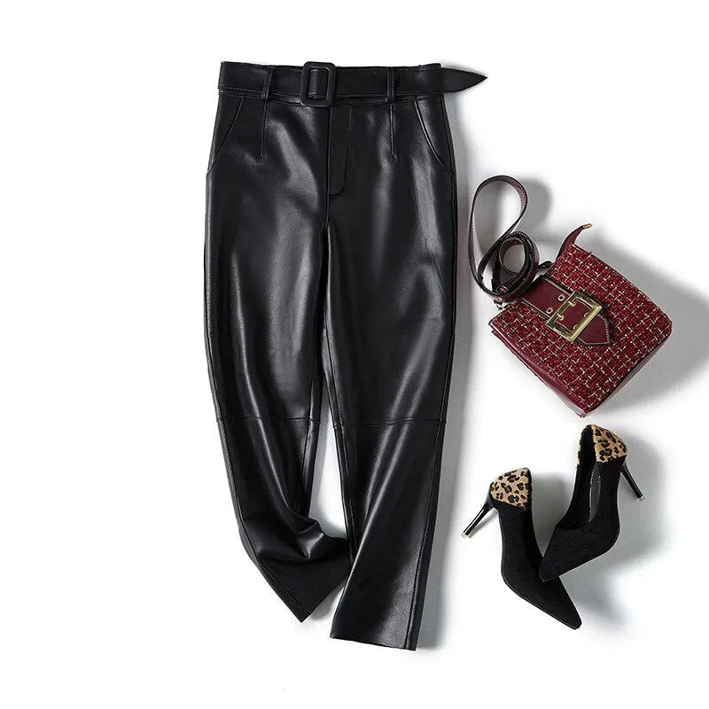 Pantalon vintage femme avec ceinture