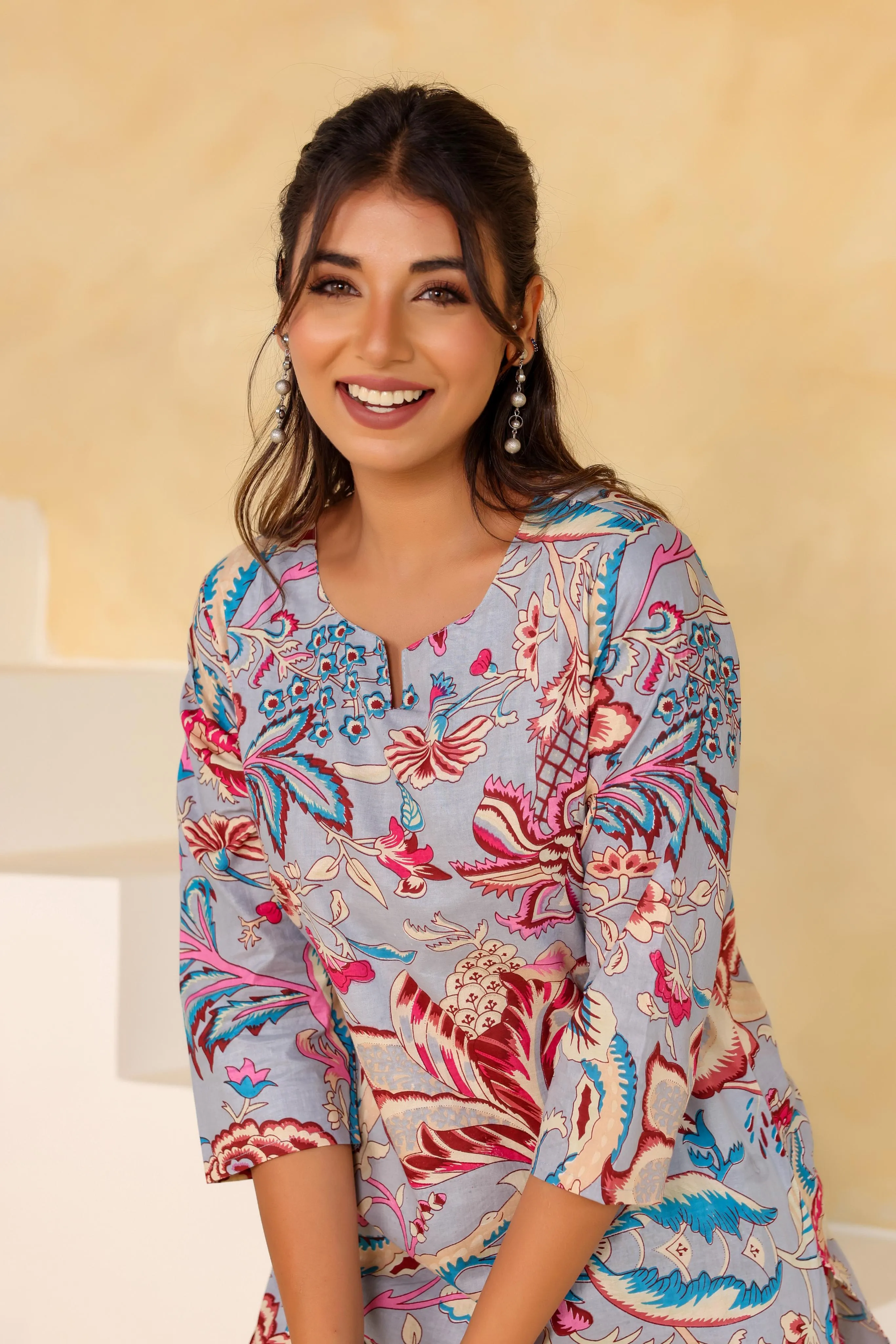 Pastel Floral Co-ord Set - Stylish and Comfortable Cotton Wear