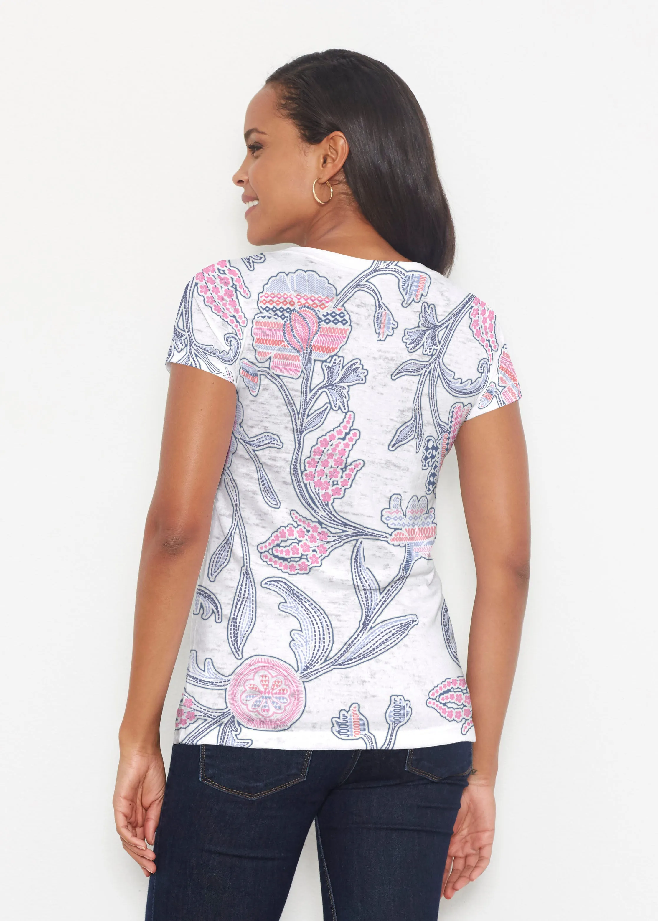 Patterns at Play Pink (7839) ~ Short Sleeve Scoop Shirt