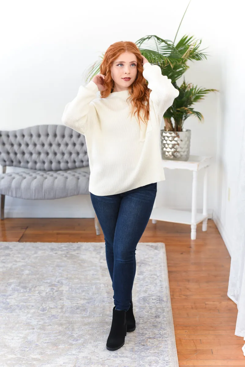 Payton Funnel-Neck Long-Sleeve Sweater