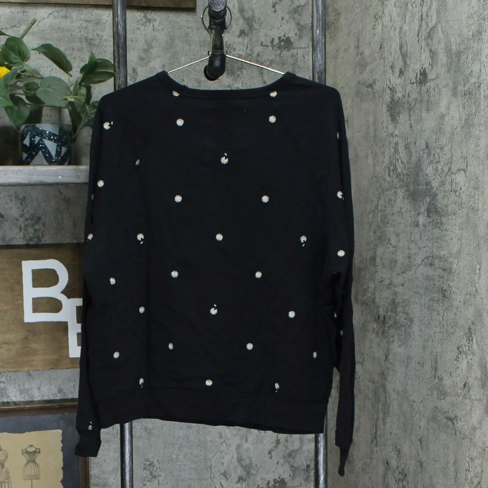 Peace Love World Embroidered French Terry Sweatshirt