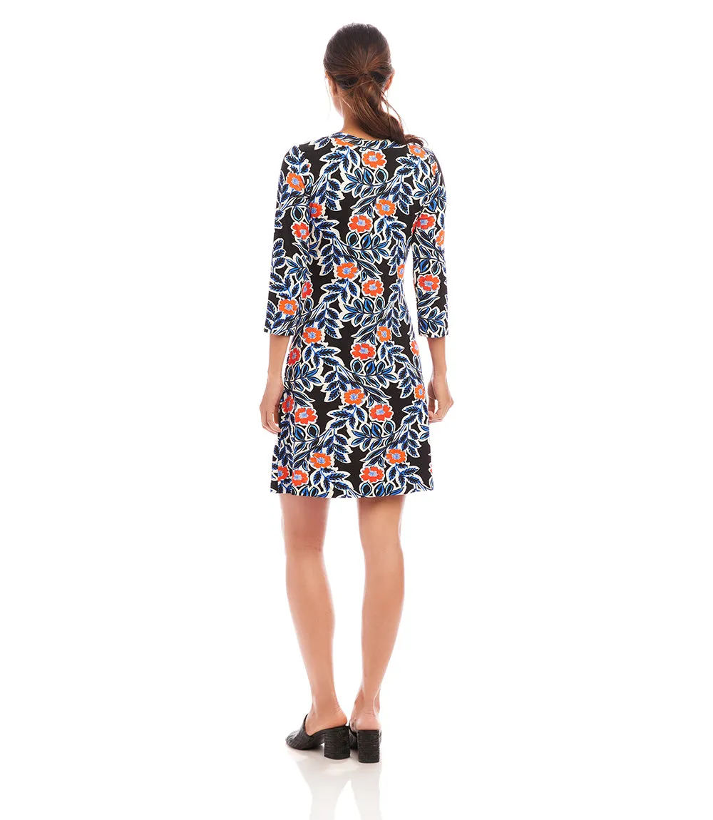 Petite Size 3/4 Sleeve A-Line Dress