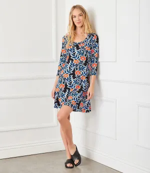 Petite Size 3/4 Sleeve A-Line Dress