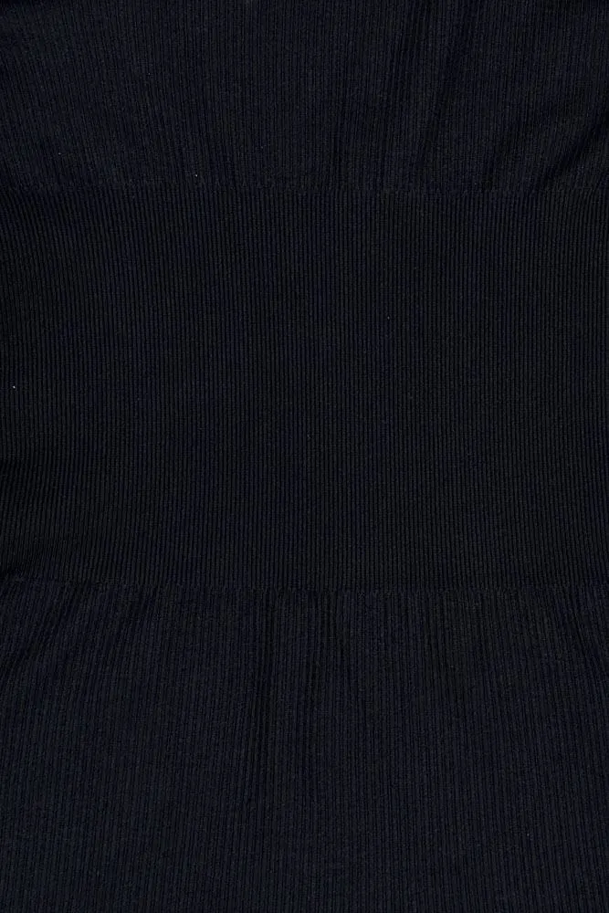 Plain One Shoulder Seamless Ribbed Nylon Jumpsuit