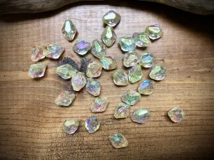 Plastic Crystal Aurora Borealis Bead Lot - 15mm x 11mm