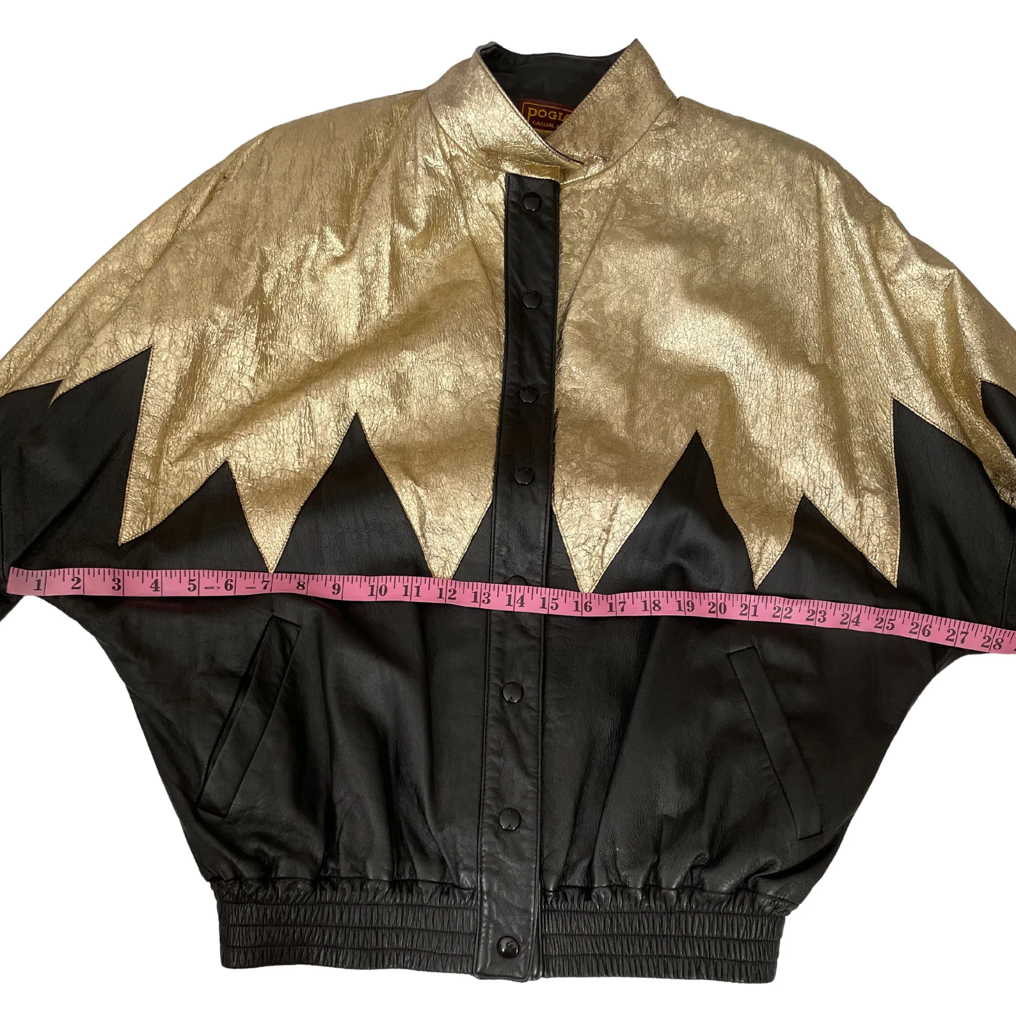 Pogia 1980's Western Style Vintage Leather Jacket