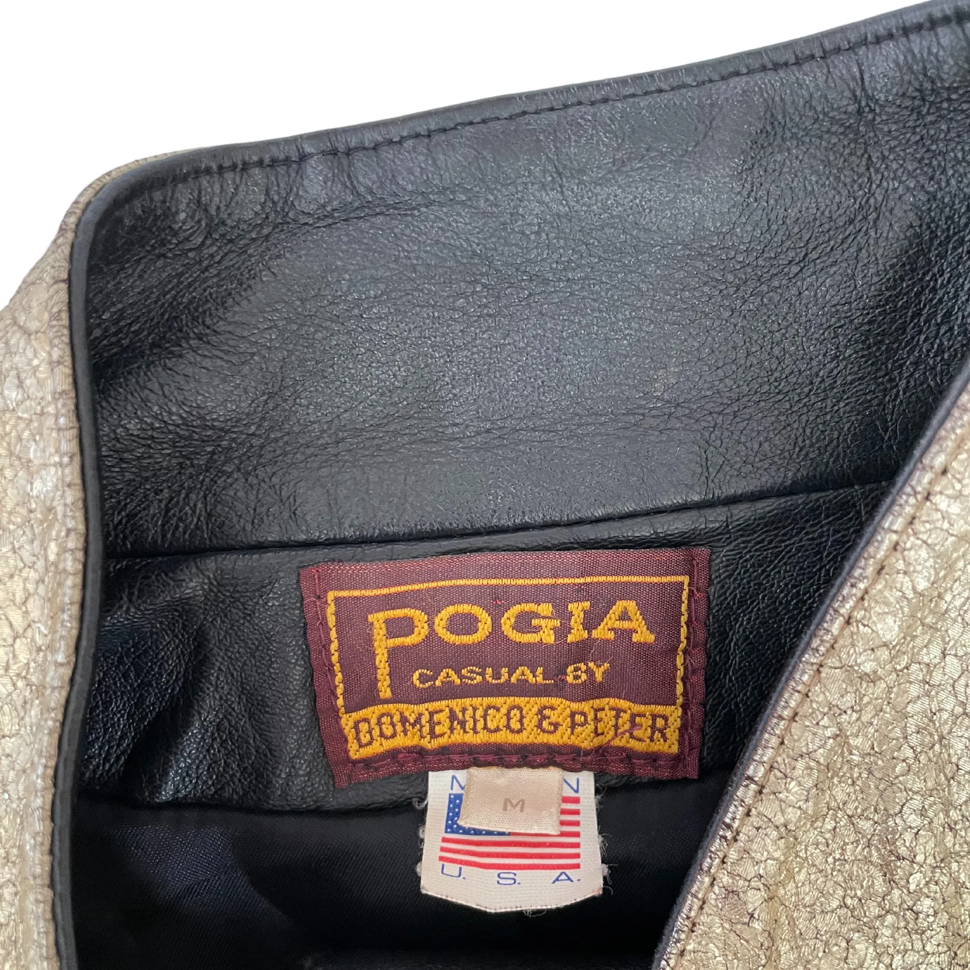 Pogia 1980's Western Style Vintage Leather Jacket
