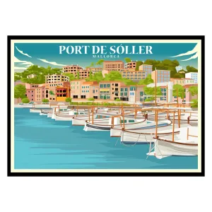 Port De Sóller Harbor Mallorca Art Print