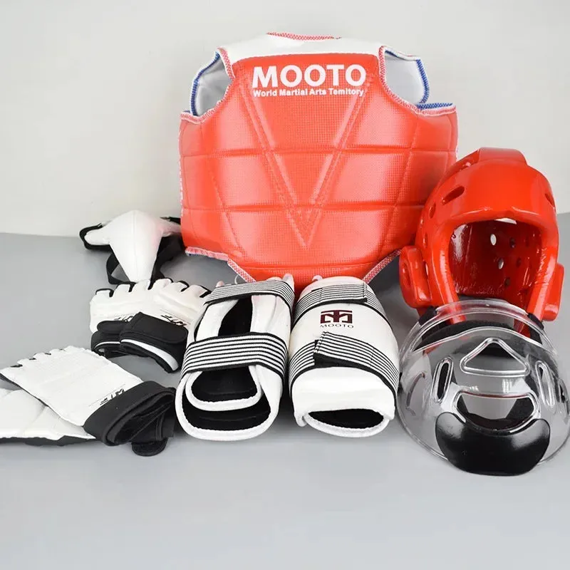 Premium 8pcs Taekwondo Protective Gear Set – Full Body Protection for Combat & Competition, Thickened Training Equipment with Helmet, Chest, Leg, Arm, and Crotch Guards