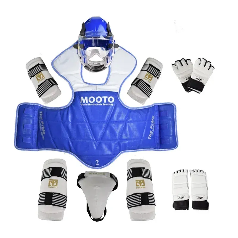 Premium 8pcs Taekwondo Protective Gear Set – Full Body Protection for Combat & Competition, Thickened Training Equipment with Helmet, Chest, Leg, Arm, and Crotch Guards