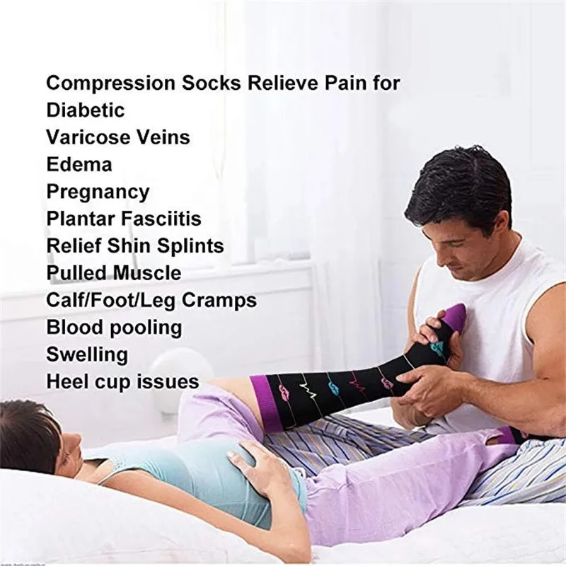 Premium Compression Socks for Men – 20-30mmHg Sports & Running Support – Cat & Dog Animal Print High Stockings – 2/4/6/8/10 Pairs – Improve Circulation & Reduce Fatigue
