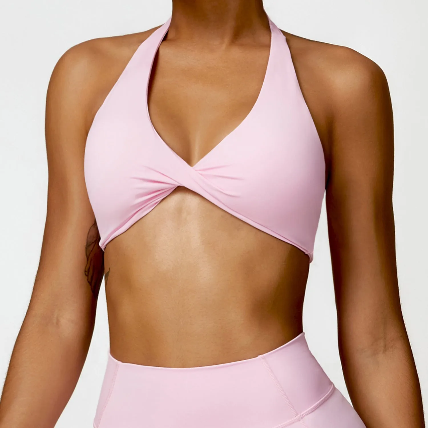 Premium High Support Sports Yoga Bra – Sexy Halter Straps, Push-Up Padded Bralette for Running, Gym & Fitness – Impact-Resistant, Comfortable Workout Underwear