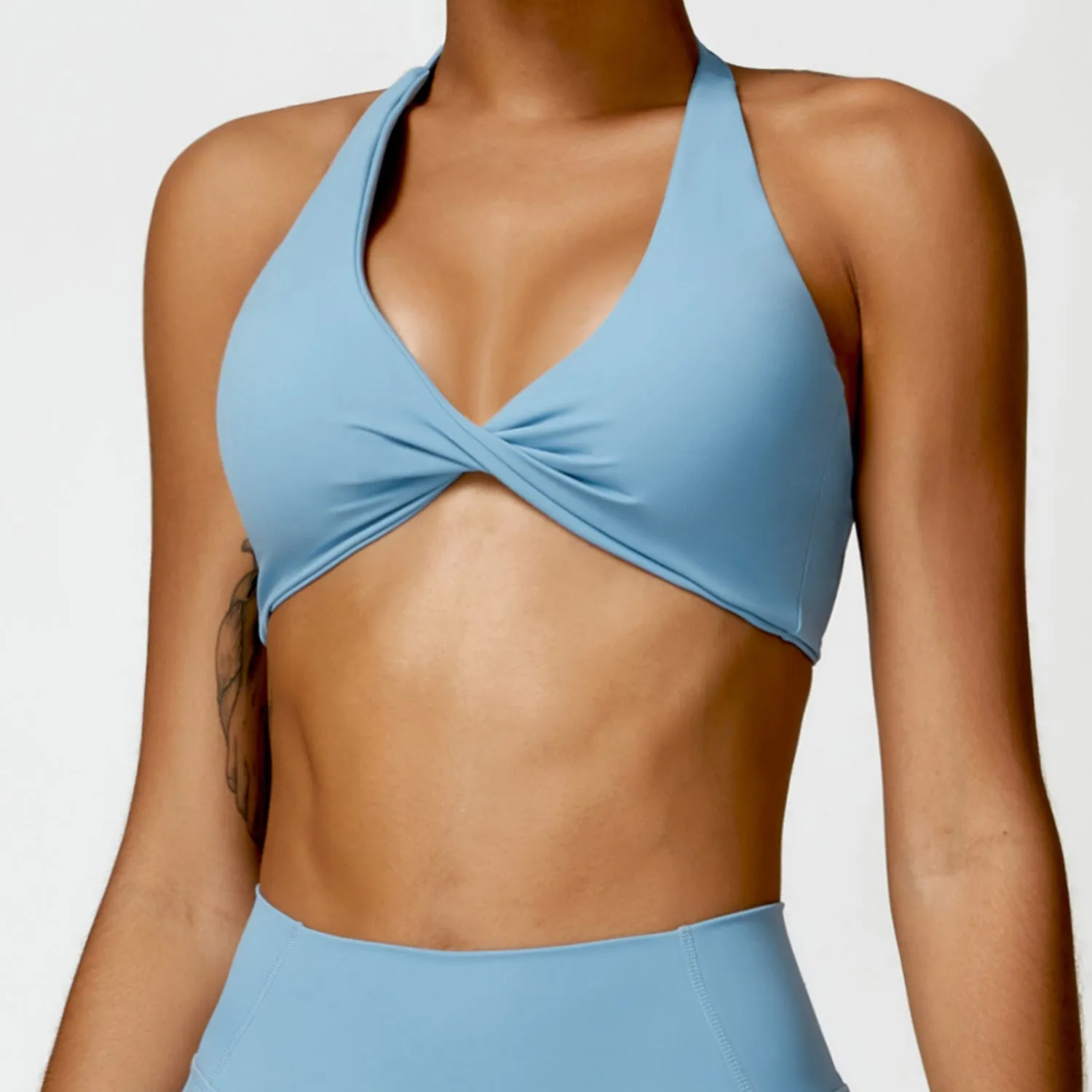 Premium High Support Sports Yoga Bra – Sexy Halter Straps, Push-Up Padded Bralette for Running, Gym & Fitness – Impact-Resistant, Comfortable Workout Underwear