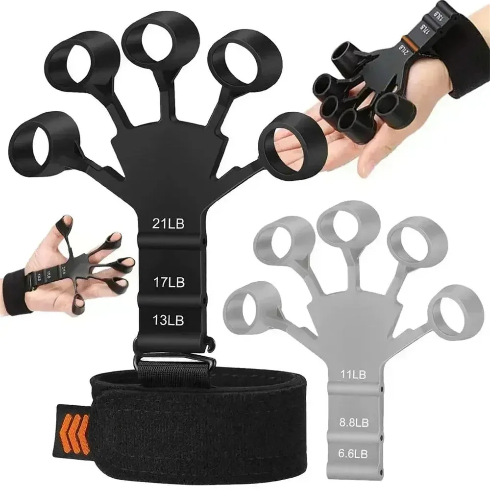 Premium Silicone Hand Strengthener & Finger Exerciser - Grip Trainer for Arthritis Relief, Muscle Relaxation & Sports Training - Durable Finger Stretcher for Climbing, Musicians & Everyday Use - Portable & Easy to Use