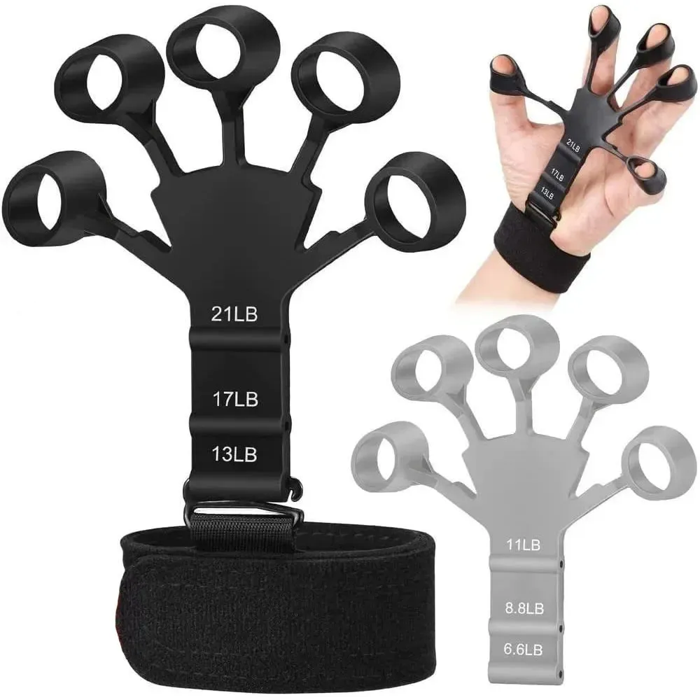 Premium Silicone Hand Strengthener & Finger Exerciser - Grip Trainer for Arthritis Relief, Muscle Relaxation & Sports Training - Durable Finger Stretcher for Climbing, Musicians & Everyday Use - Portable & Easy to Use