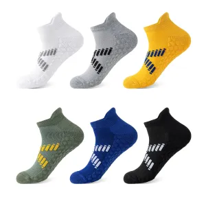 Premium Sweat Absorbing Compression Running & Hiking Socks – 6 Pairs, Thick Cotton Ankle Sports Socks for Men & Women, Low Cut, Breathable, Moisture-Wicking, Compression Support