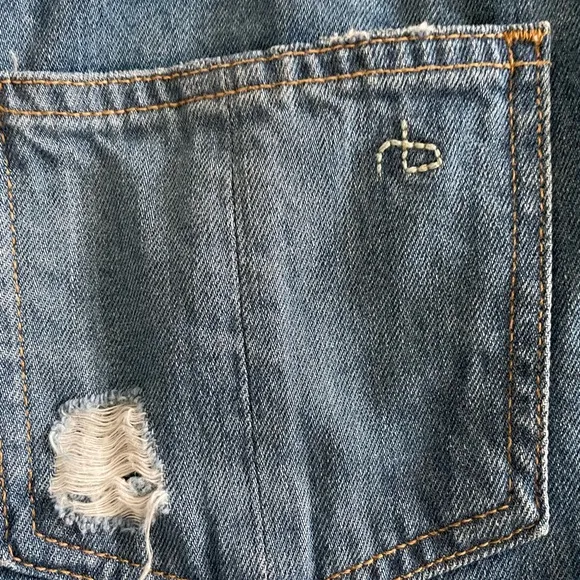 rag &amp; bone Blue Distressed Jean Shorts