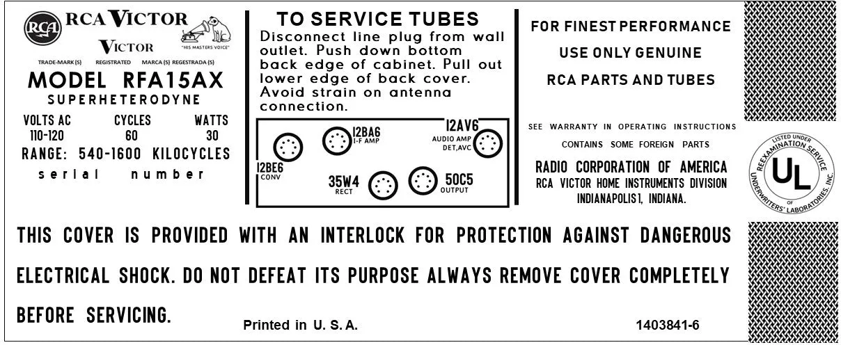 RCA-RFA15AX