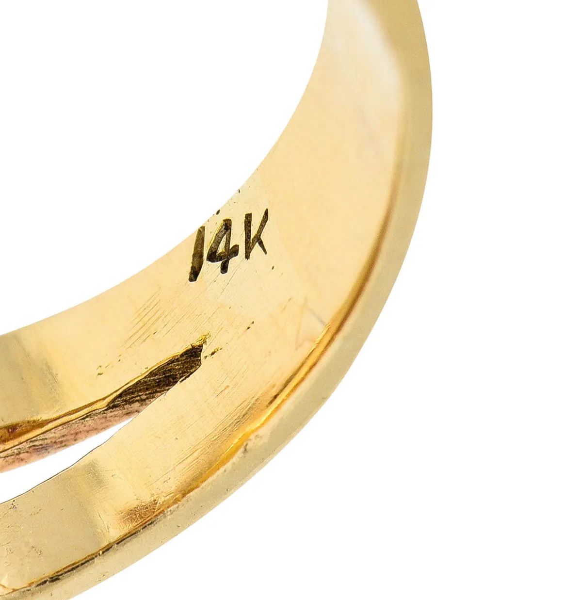 Retro Citrine Ruby Diamond 14 Karat Two-Tone Gold Statement Ring