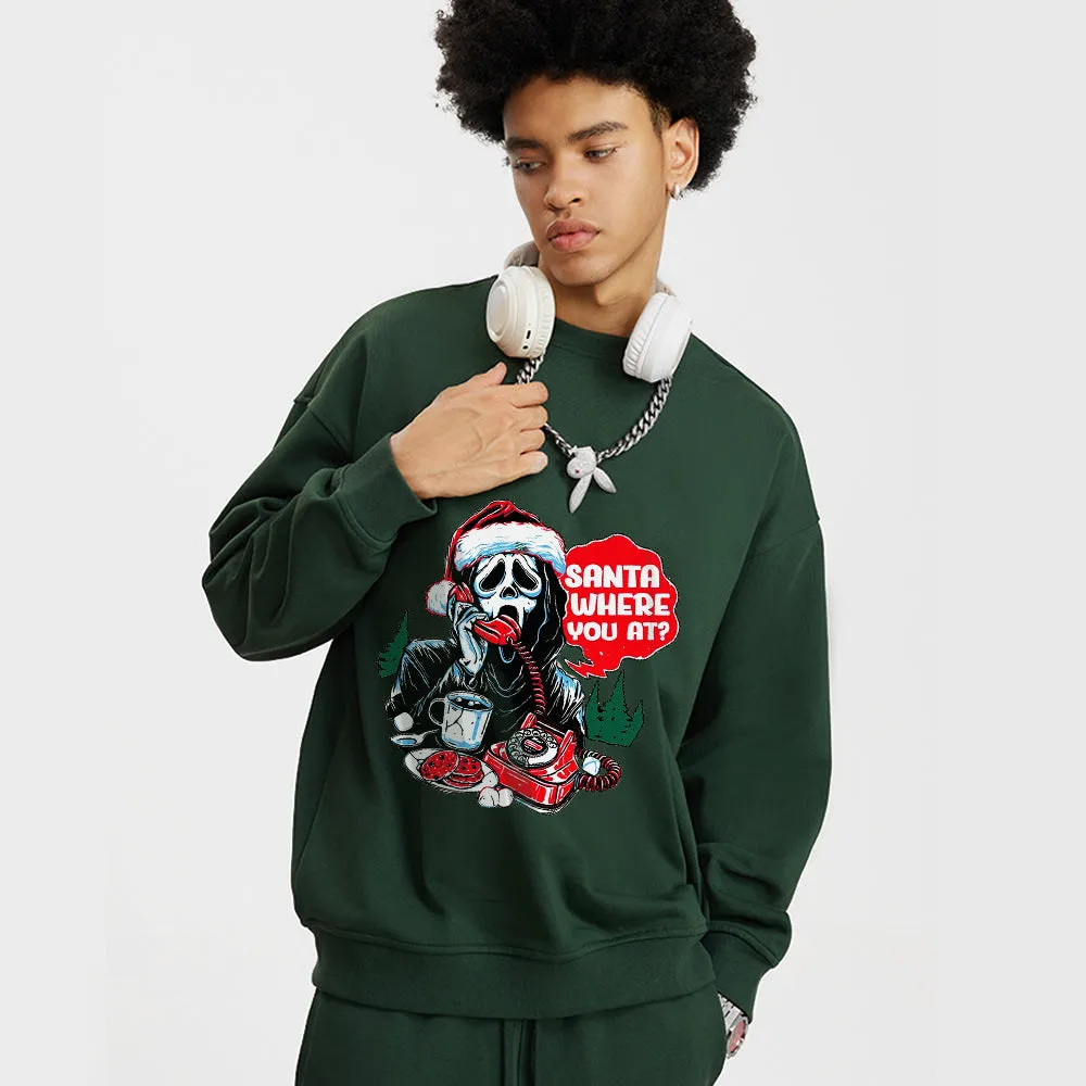 Retro Skeleton Christmas Calling Sweatshirt