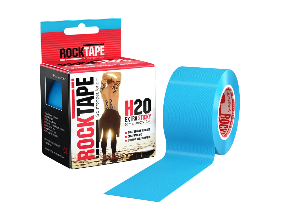 Rocktape H2O Extra Sticky Kinesiology Tape - Blue (5cm x 5m)