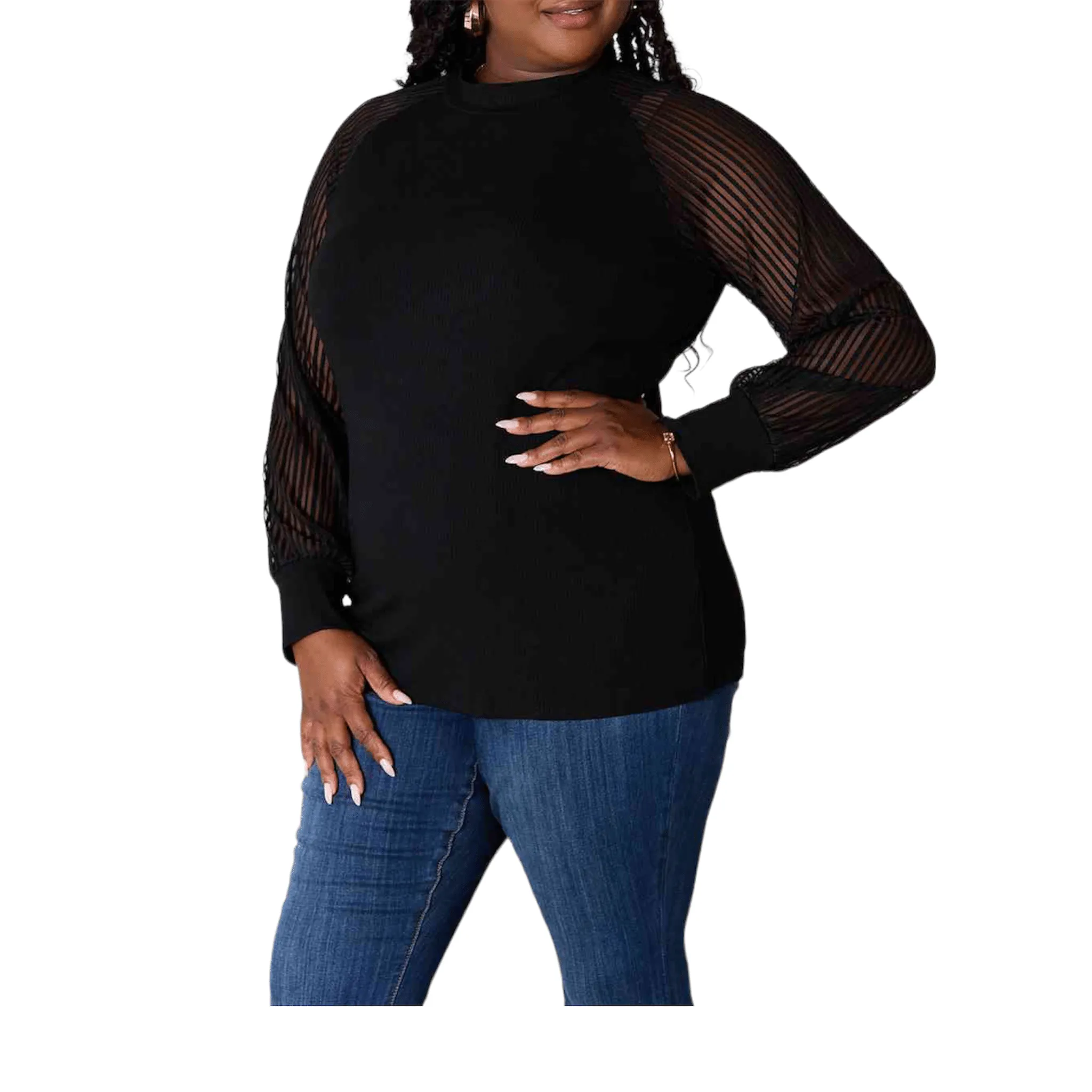 Round Neck Raglan Sleeve Blouse