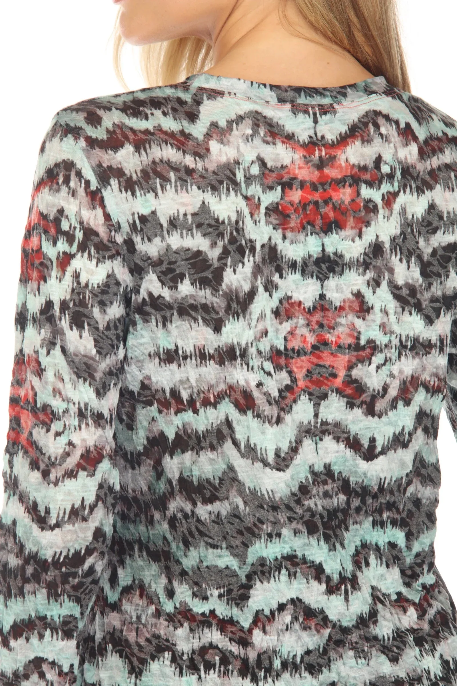 Round-Neck Top - Hazy Lines