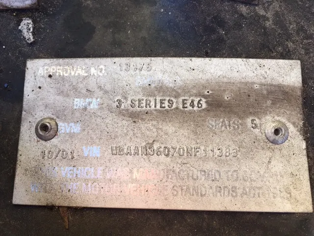 S2726 3' E46 Sedan 325i M54 AUTO 2001/07