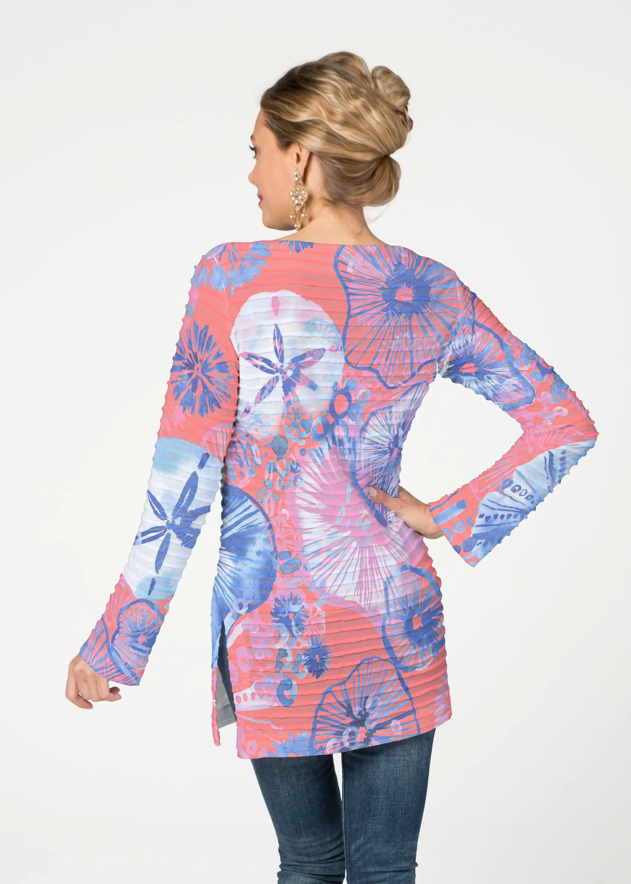 Sand Dollar (16257) ~ Banded Boatneck Tunic