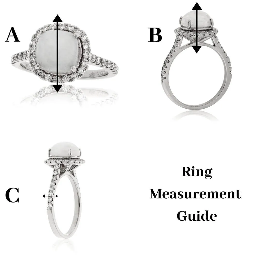 Simple Halo Stone Finish Style Semi Mount Diamond Ring