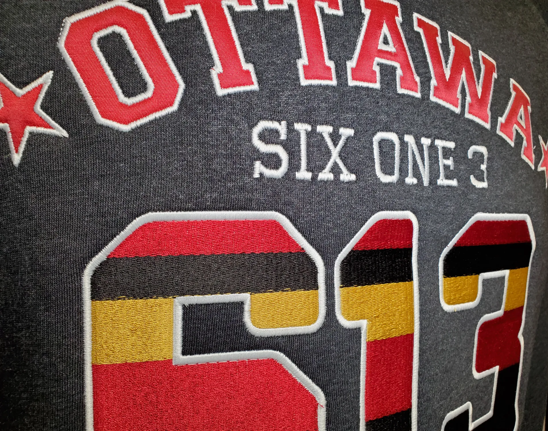 Six One 3 Vintage Style Ottawa Crew Neck Black Heather
