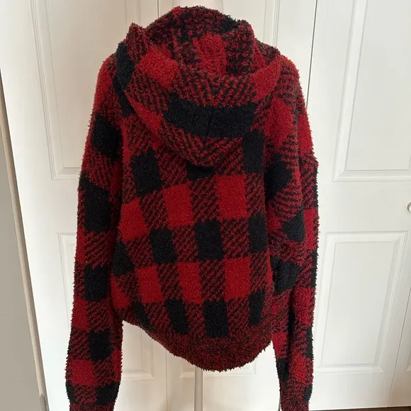 SKIMS - Red and Black Plaid Sweater Set (pants   hoodie) - NWT - S/M