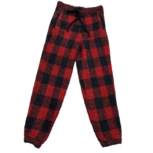 SKIMS - Red and Black Plaid Sweater Set (pants   hoodie) - NWT - S/M