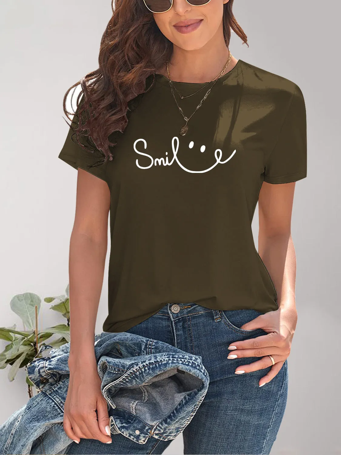 SMILE Round Neck Short Sleeve Tee (7 Colors)