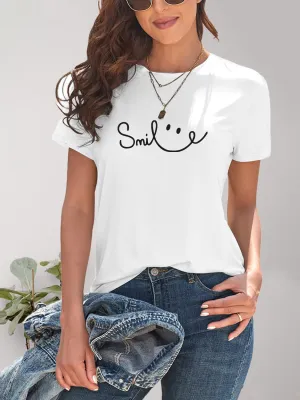 SMILE Round Neck Short Sleeve Tee (7 Colors)