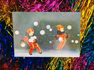 Snowball girl christmas cards set of 5