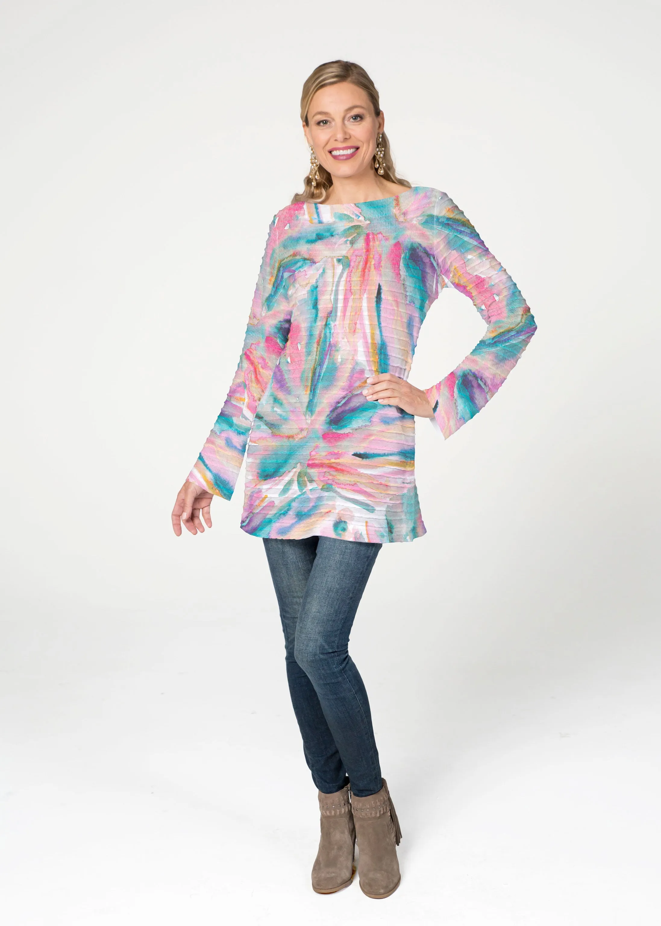 Sparky (17109) ~ Banded Boatneck Tunic