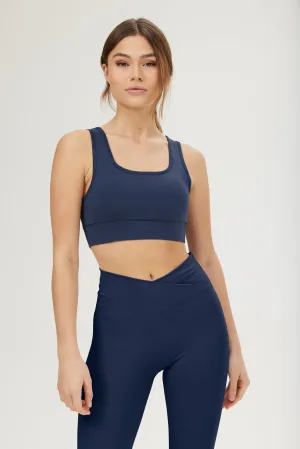 Square Neck Sports Bra Dark Blue