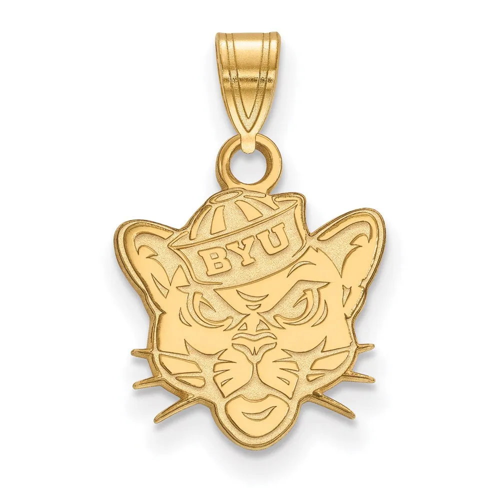 Sterling Silver Gold-plated Brigham Young University Cougar Small Pendant