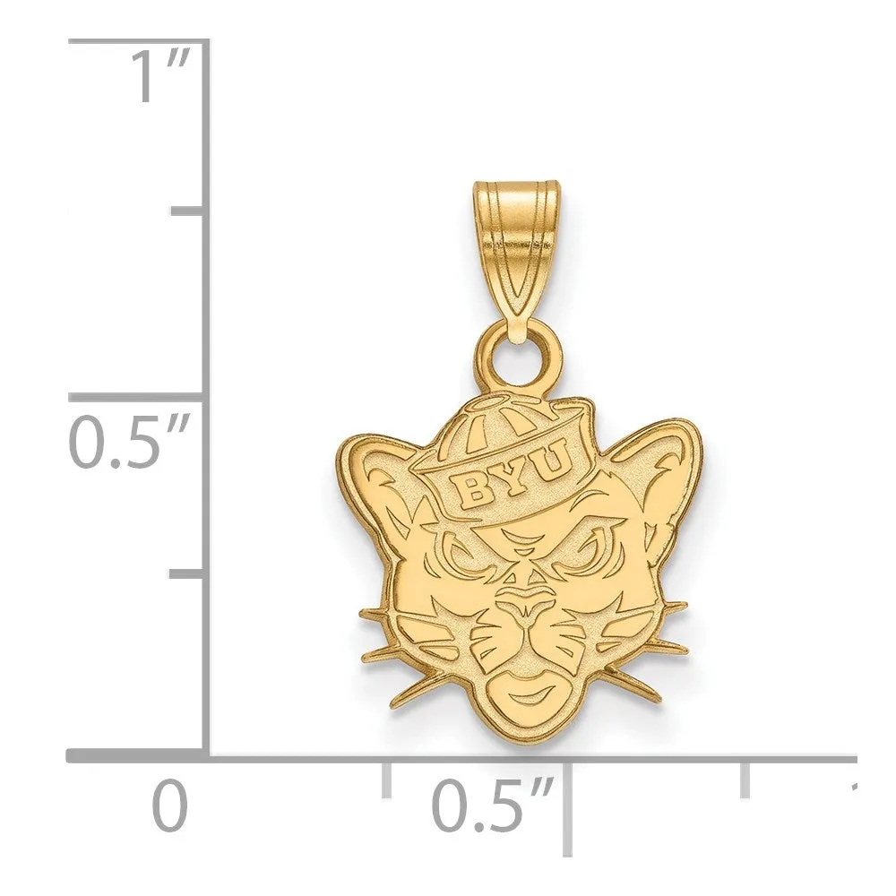 Sterling Silver Gold-plated Brigham Young University Cougar Small Pendant