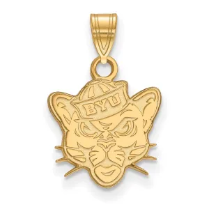 Sterling Silver Gold-plated Brigham Young University Cougar Small Pendant