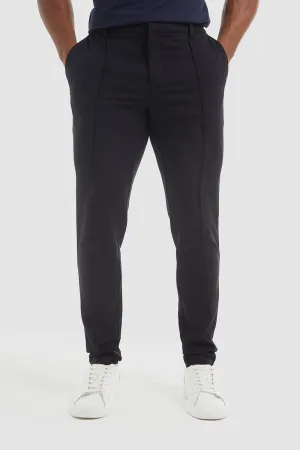 Stitched Crease Trousers in Navy