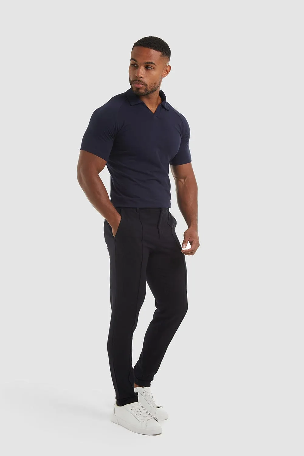 Stitched Crease Trousers in Navy