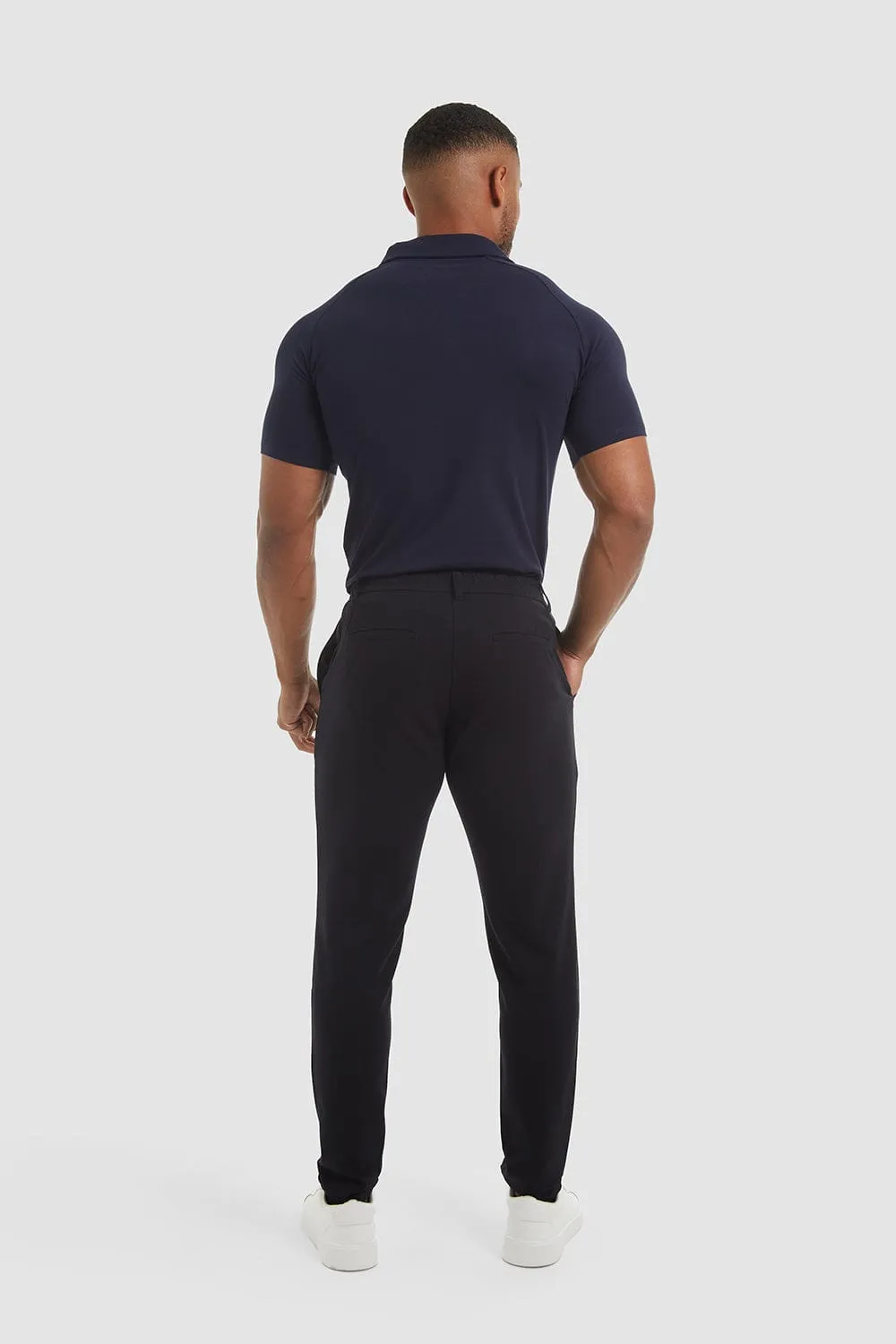 Stitched Crease Trousers in Navy