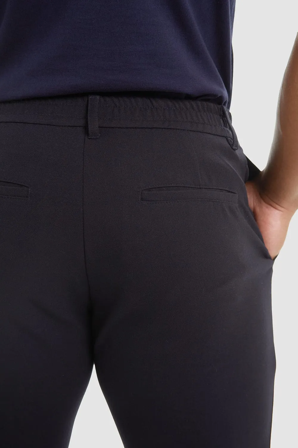 Stitched Crease Trousers in Navy