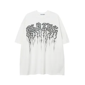 Street Letter Graphic Cotton Oversize T-Shirt